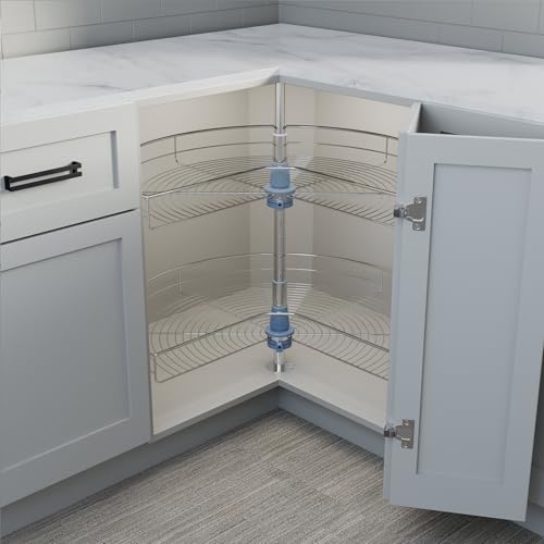 Dowell Kitchen & Bath 4001 270 32 Dowell 32 Inch Kidney Shape Chrome Lazy Susan Double Rack Kitchen Cabinet 2 Shelf Set thumb #5