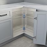 Dowell Base Cabinet Kidney Shape Dia.32 270° Lazy Susan, 2 Shelves, Kitchen Base Corner Cabinet Organizer (Chrome 4001 270 32) - Image 4