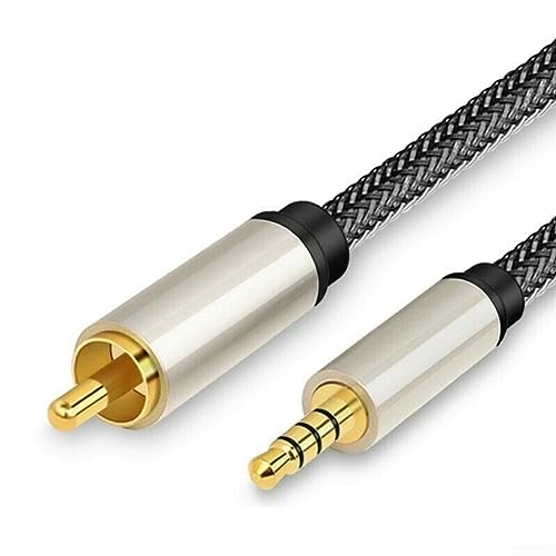 Lioaeust Audio Video Cable Stereo, Digital Coaxial Audio Cable Stereo SPDIF RCA to 3.5mm Jac K Male for TV, Soundbar, A Mplifier, Soundbox(2M)