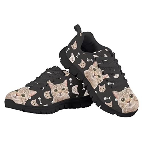 Dolyues Pink Leopard Kids Shoes Black Sloe Breathe Comfortable Girls Shoes Size 11.54