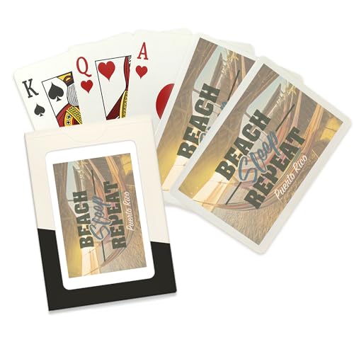 Baraja de 52 cartas Puerto Rico Beach Sleep Repeat