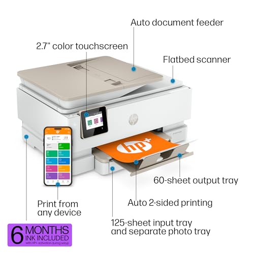 HP ENVY Inspire 7958e Wireless All-in-One Color Inkjet Printer, Print, scan, copy, Duplex printing best-for-home, 6 months of Instant Ink included (327A7A) - Image 5