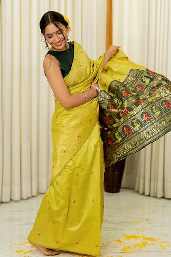 Image of Subham Women Sari Silk Cotton Kanjivaram | Soft Daily Wear Jacquard Design Saree with Blouse Piece