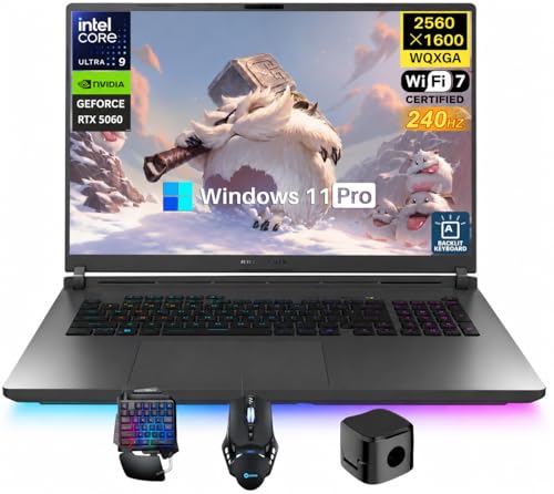 Image of ASUS 2026 ROG Strix G18 Gaming Laptop, Intel Ultra 9 275HX(up to 5.4GHz, 24 cores), NVIDIA RTX 5060 8GB GDDR7, 18 inch 2.5K 240Hz /3ms Display, 64 GB DDR5, 1 TB SSD, Windows 11 Pro, Wi-Fi 7, W /Accessories