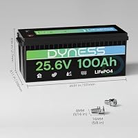 Dyness 24V 100Ah LiFePO4 Lithium Batterie mit Integriertem 100A BMS und Tieftemperaturschutz, ideal für 24V Trolling-Motoren(Boote), Wohnmobile und netzunabhängige Anwendungen – Ansicht 2