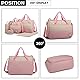 Miss Lulu 5er-Set Baby Wickeltasche Babytasche Tasche Mutter Windeltasche Handtasche Schultertasche Flaschenhalter mit wickelunterlage (Pink)