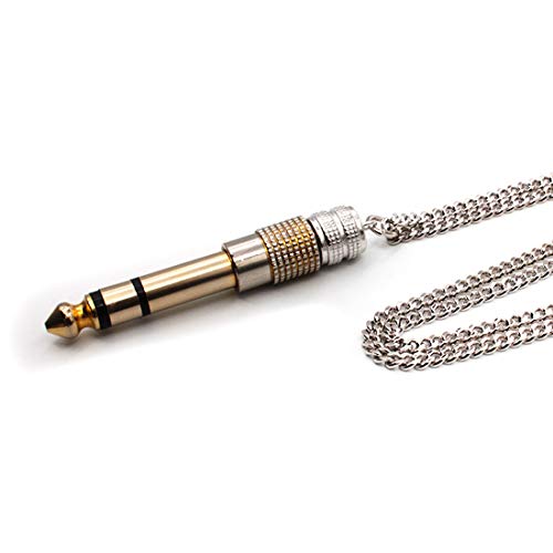 Collier audio Jack adaptateur de casque doré pour amateurs de musique
