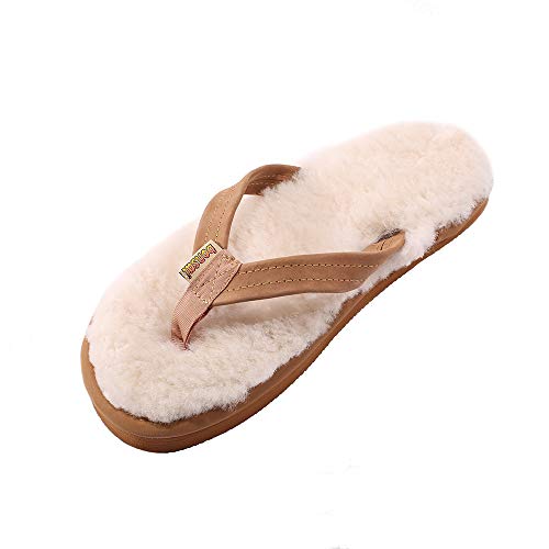 sheepskin flip flop slippers