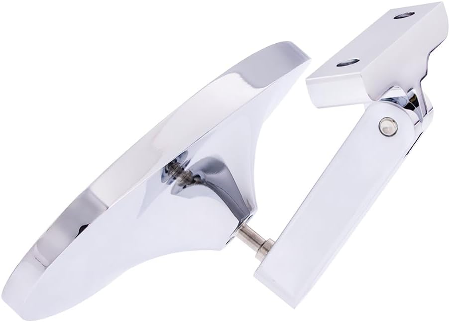 United Pacific 70804 Chrome Plated Aluminum Oval Interior Rear View Mirror w/Screw-On Mount for Hot Rods, Adjustable Arm Base, Easy Install – ONE Unit