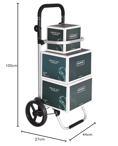 SONGMICS Einkaufstrolley, Trolley, Einkaufswagen mit Kühlfach, groß, 35 Liter, klappbar, Einkaufstasche mit Rollen, Tasche abnehmbar, grau KST02GY – Bild 3