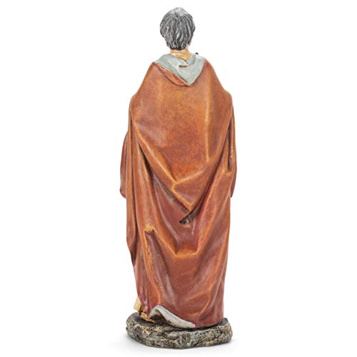 Figura decorativa de San Pedro en resina 10.5 pulgadas miniatura 5