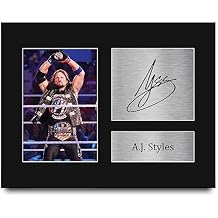 HWC Trading A.J. Styles Gifts Signed Printed Autograph WWE Wrestling Print Photo Picture Display - US Letter Size