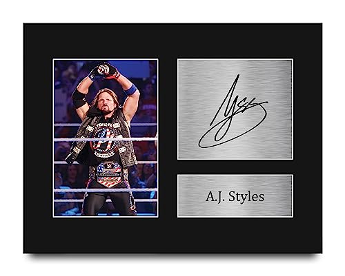 A.J. Styles WWE Signed-Style Photo Print