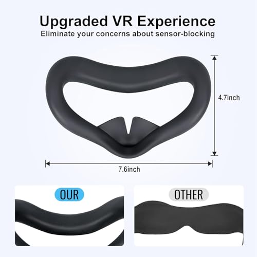 Image of New World Silicone Face Pad Cover for Meta Quest 3, Soft, Durable, Washable, Lightproof Anti-Leakage Face Pad for Oculus /Meta Quest 3 Accessories, Silicon case For Meta Quest 3