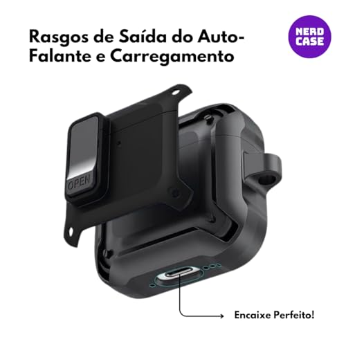 NERDCASE, Capa Preta de Silicone Resistente, Compatível com AirPods 4