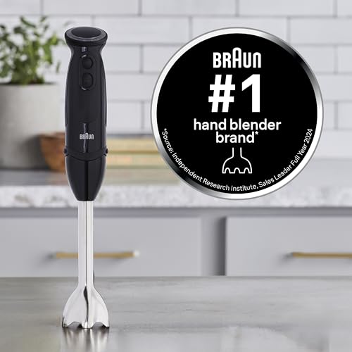 Image of Braun MQ5000 Vario Hand Blender Stick - 21-Speed Handheld Immersion Blender with Turbo Boost, Stainless Steel Blades, SplashControl, EasyClick System, 400W, Hand Blenders for Smoothies
