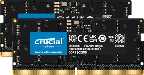 Crucial DRAM 24GB Kit (2x12GB) DDR5 5600MHz (or 5200MHz or 4800MHz) Laptop Memory CT2K12G56C46S5