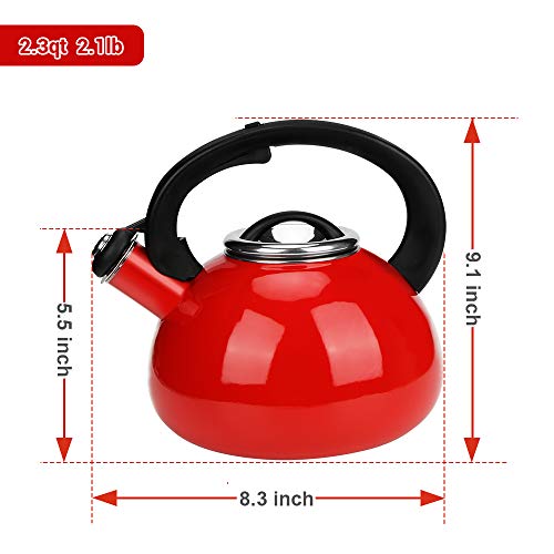 image for Whistling Tea Kettles, AIDEA 2.3 Quart Ceramic Tea Kettle for Stovetop
