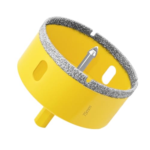 Aohhy Broca de Diamante 75mm con Piloto de Centrado, Profesional Sierra Coronas Perforadora de Diamante para Azulejos, Porcelana, Vidrio, Mármol y Cerámica