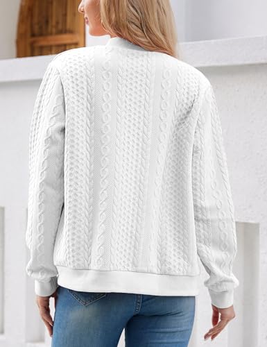 Image of Larmliss Women's Zip Up Cardigan Sweater Hoodies Long Sleeve Jacket Crewneck Casual Outerwear Spring Fall Trendy Coat Outfits