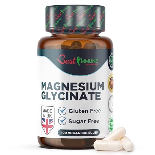 Magnesium Glycinate 500mg Supplement, 100 Capsules