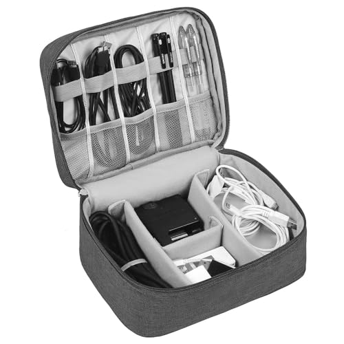 HCFGS Travel Cable Organiser Bag, Electronics Accessories Organizer Bag, Universal Carry Travel Gadget Bag for Cables, Power Bank,USB Drive, Charger Hard Disk (Black)