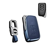 HIBEYO Custodia Portachiavi In Pelle Per Lexus - Alluminio E Pelle Marrone - Protezione Telecomando - 4