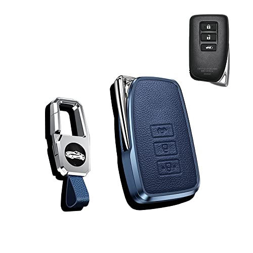Protection clé Lexus en cuir et alliage bleu antichoc