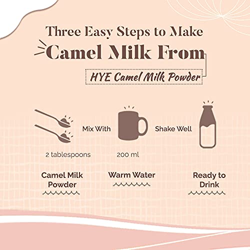 Hye Foods Camel Milk Powder | Pasture Grazed I Promotes Body Growth, Immunity And Gut Health Less Allergenic High Nutrition Pure And Natural 20G X 15 Sachets | 15 Days Pack | 300G | 10.58Oz #TOP6