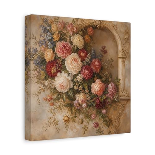 Toile florale vintage arch au-dessus du canapé de salon