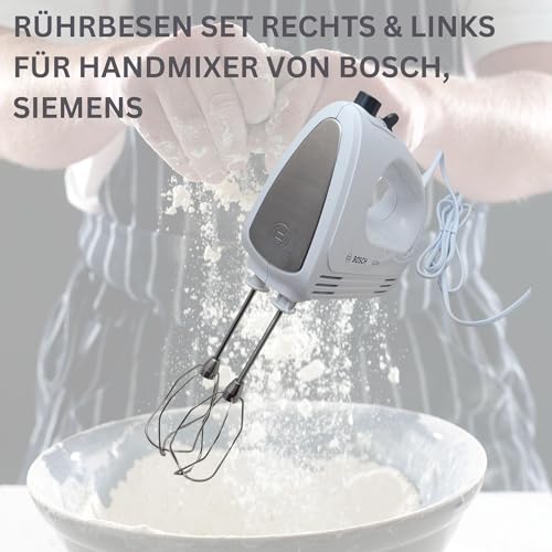 LICHTBLAU Rührbesen 00653471 für Handmixer BOSCH I Ersatz Schneebesen passend für u.a. MFQ35 MFQ36 MQ955 I Bosch Rührbesen mit 4 Drähten I 2502 Zubehör 653471/659071
