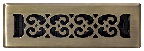 Decor Grates SPH210-A Scroll Design Floor Register, Antique Brass, 2x10 Inches - Image 2