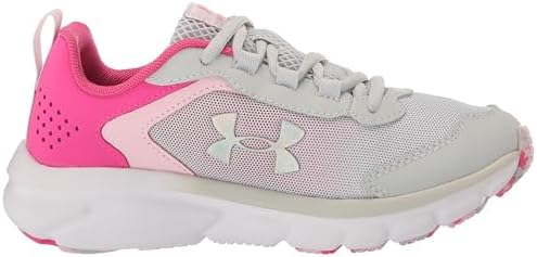 Under Armour Girls Grade School Assert 9 Running Shoe, (104) Halo Gray/Rebel Pink/Iridescent, 7 Big Kid | Image 5