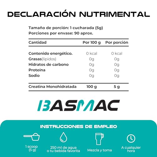 Creatinas, la mejor creatina monohidratada Marca BASMAC (3)