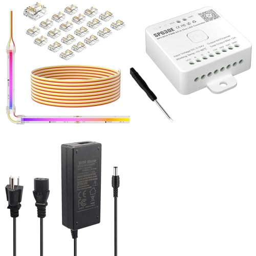 Tira de LED PAUTIX RGB Smart IC COB 10m con controlador y fuente miniatura 1