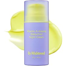 BY WISHTREND Vitamin A-mazing Bakuchiol Retinal Night Cream Korean Retinol Alternative Anti-Ageing for Fine Lines Sagging Dry Skin for Sensitive Skin 1.05 oz 30 g