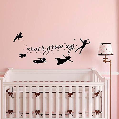 Peter Pan Etiqueta de La Pared para Niños Habitación Cita Nunca Crecer...