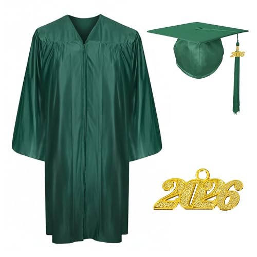 Image of Shiny Preschool Kindergarten Graduation Cap Gown Set for Kids With 2026 2025 Tassel Charm