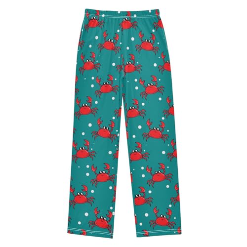 ZZXXB Crab with Bubble Boys Long Pants Soft Trousers Elastic Waist Kids Lounge Bottoms with Pockets S-XL