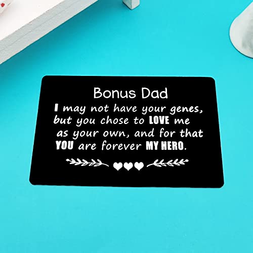 Xiahuyu Step Dad Gifts Fathers Day Gift Engraved Wallet Insert Card for Step Dad Stepfather Bonus Dad Christmas Birthday Gifts Step Dad Gifts from Daughter Son2