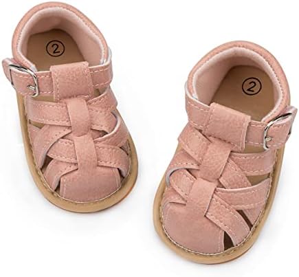 ohsofy Baby Girls Boys Sandals Infant Summer Beach Casual Shoes Bow Princess Dress Flats Rubber Sole Non Slip Outdoor Fishman Sandals Toddler First Walker Crib Shoes