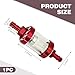 leechio 1 PC Car Fuel Filters, Inline Alloy Rust-Proof and Durable Efficient Filter Oil Cup, Tempered Glass Waterproof Fuel Filter Cup, Universal Motorcycles Accessories (Red)