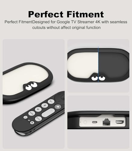 [2 em 1] Capa de silicone AGENTNANO para Google TV Streamer 4K e controle remoto, capa protetora par