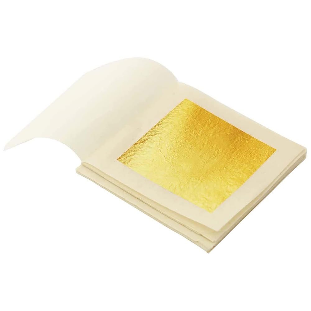 10Pcs Imitation Gold Leaf, Gold Leaf Sheets, Imitation Gold Foil Sheets, 24 Karat 1.7" X 1.7" Genuine, Gold Foil Flakes Metallic Leaf, for Arts, Gilding Crafting, Painting, Furniture Decoration (Gold)
