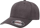 Flexfit Men's Wool Blend Fitted Baseball Cap, Dark Heather, Small-Medium