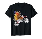 Turkey Riding Dirt Bike Thanksgiving Day Cool Motorcycle T-Shirt