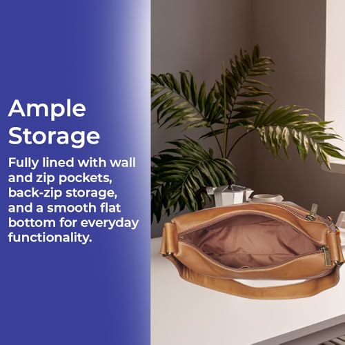 Genuine Leather Shoulder Bag for Women, Handcrafted Western Equestrian Horse Purse, Brown Ladies Handbag with Zipper Closure and Multiple Pockets4