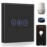BSEED WiFi Variateur de Lumière,1 Gang 1 Voie Intelligent Interrupteur gradateur Noir,Compatible avec Amazon Alexa et Google Home,Interrupteur Connecté WiFi avec Écran Tactile(Ligne Neutre Requis)