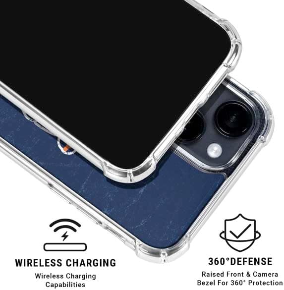Skinit Clear Phone Case Compatible with iPhone 14 - Officially Licensed NFL Chicago Bears - Alternate Distressed Design