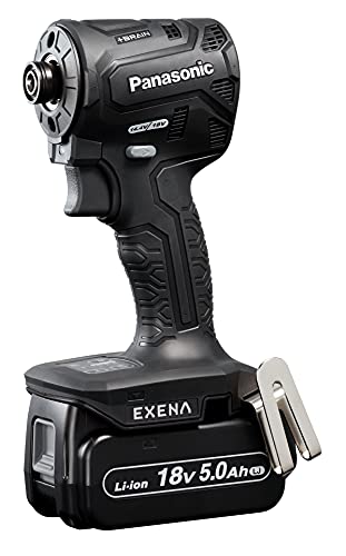 パナソニック充電 インパクトEZ1PD1 デュアル +BRAIN 155N m18V高容量5.0Ah電池パック×2個 充電器 大容量収納ケース付 ブラック EXENA Pシリーズ EZ1PD1J18D-B